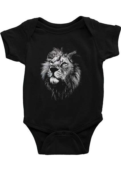 Aslan Siyah Unisex Bebek Body - Zıbın