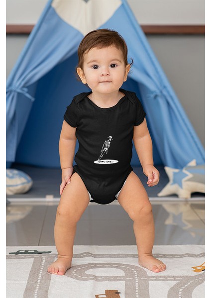 Kurukafa Michael Jackson Siyah Unisex Bebek Body - Zıbın