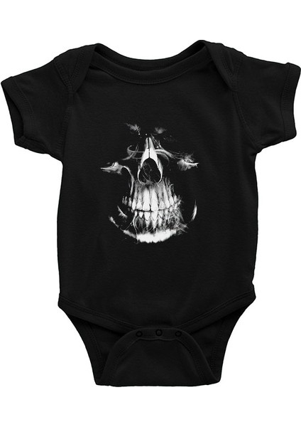 Kurukafa Siyah Unisex Bebek Body - Zıbın