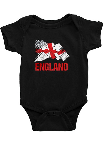 Büyük Britanya Ingiltere Siyah Unisex Bebek Body - Zıbın