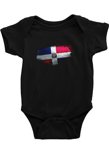 Dominik Cumhuriyeti - Dominican Republic Siyah Unisex Bebek Body - Zıbın