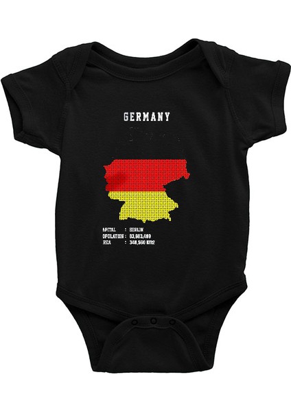 Almanya Siyah Unisex Bebek Body - Zıbın