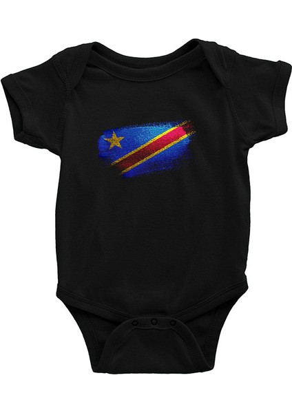Demokratik Kongo Cumhuriyeti - Democratic Republic Congo Siyah Unisex Bebek Body - Zıbın