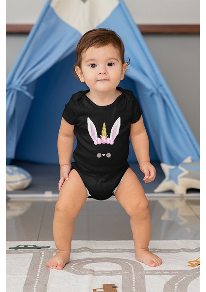 Paskalya Siyah Unisex Bebek Body - Zıbın fiyatları