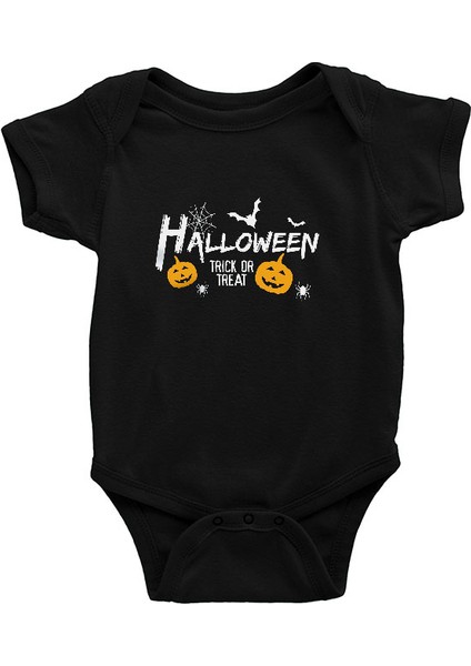 Cadılar Bayramı-Halloween Siyah Unisex Bebek Body - Zıbın