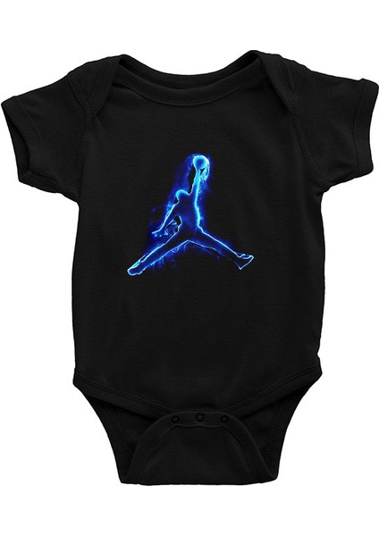Basketbol Siyah Unisex Bebek Body - Zıbın