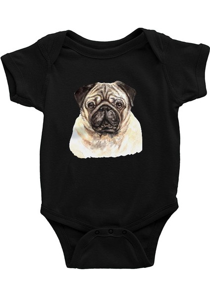 Sevin Beni Pug Siyah Unisex Bebek Body - Zıbın