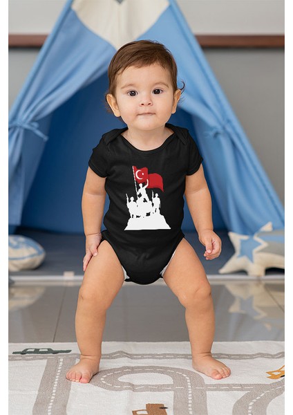 30 Ağustos Zafer Bayramı Siyah Unisex Bebek Body - Zıbın fiyatları