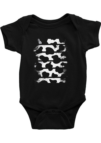 Inek Deseni Siyah Unisex Bebek Body - Zıbın fiyatları