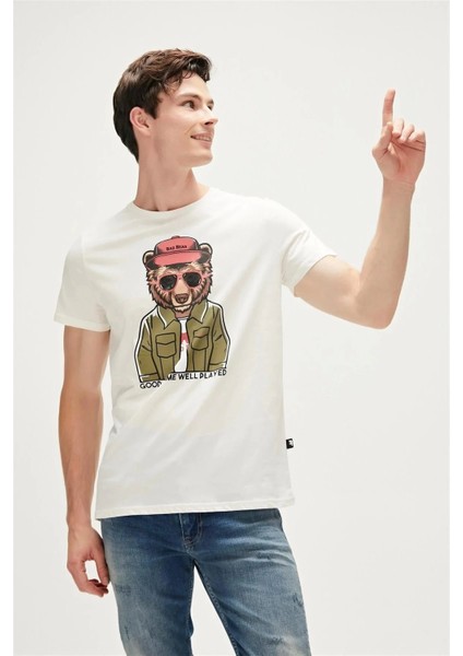 Good Game 0 Yaka Erkek Tshirt - Ekru
