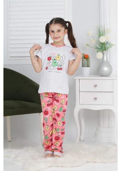 Kapi Kids Kız Çocuk Meyve Baskılı Pijama Takımı 3-11 Yaş 6073-74