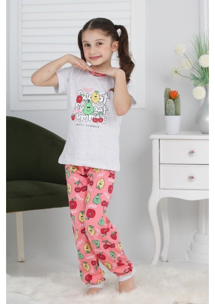 Kapi Kids Kız Çocuk Meyve Baskılı Pijama Takımı 3-11 Yaş 6073-74