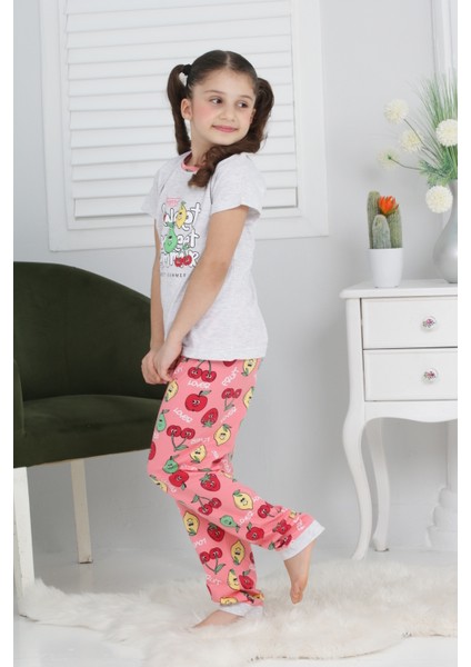 Kapi Kids Kız Çocuk Meyve Baskılı Pijama Takımı 3-11 Yaş 6073-74