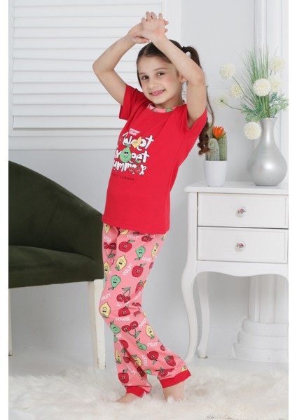 Kapi Kids Kız Çocuk Meyve Baskılı Pijama Takımı 3-11 Yaş 6073-74