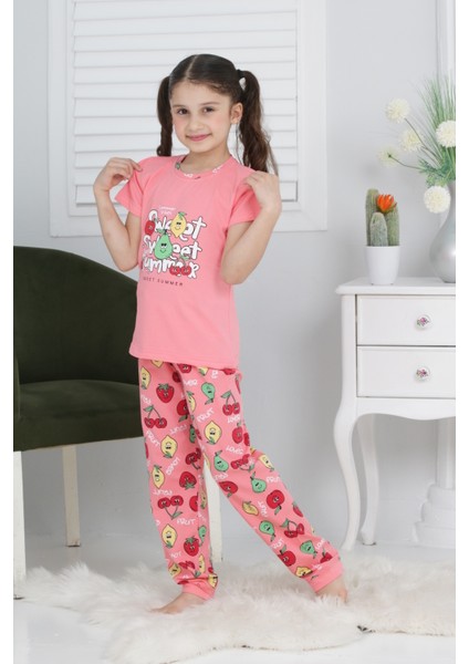 Kapi Kids Kız Çocuk Meyve Baskılı Pijama Takımı 3-11 Yaş 6073-74