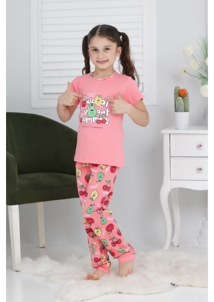 Kapi Kids Kız Çocuk Meyve Baskılı Pijama Takımı 3-11 Yaş 6073-74