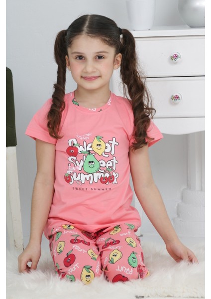 Kapi Kids Kız Çocuk Meyve Baskılı Pijama Takımı 3-11 Yaş 6073-74