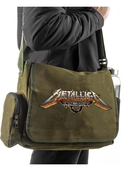 Metallica Asia Tour Baskılı Postacı Çantası