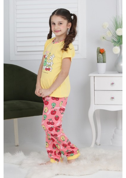 Kapi Kids Kız Çocuk Meyve Baskılı Pijama Takımı 3-11 Yaş 6073-74