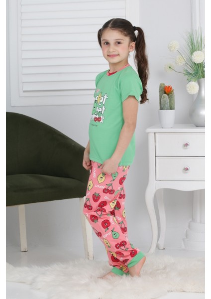 Kapi Kids Kız Çocuk Meyve Baskılı Pijama Takımı 3-11 Yaş 6073-74