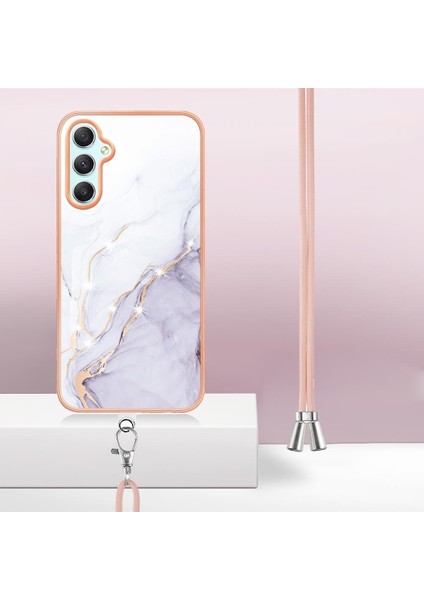 Samsung Galaxy A24 Anti-Scratch Yumuşak Mermer Tampon Crossbody Için Kılıf (Yurt Dışından)
