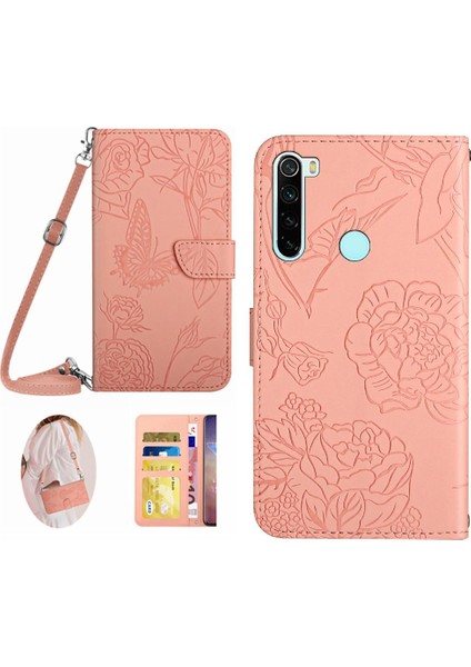 Xiaomi Redmi Not 8 Telefon Kılıfı Için Kelebekler ve Çiçekler Yumuşak Pu &amp; (Yurt Dışından)