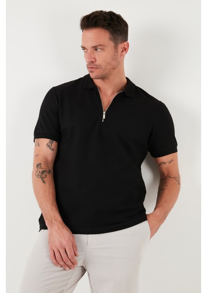 Pamuklu Regular Fit Fermuarlı Polo Yaka T Shirt Erkek Polo Yaka T Shirt 5902434 fiyatları