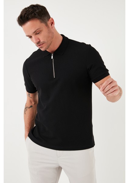 Pamuklu Regular Fit Fermuarlı Polo Yaka T Shirt Erkek Polo Yaka T Shirt 5902434 modelleri