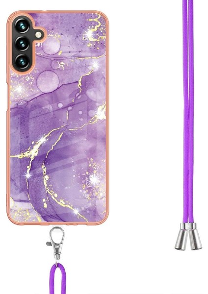 Samsung Galaxy A54 5g Için Crossbody Kordon Askısı Mermer Tampon Yumuşak (Yurt Dışından)
