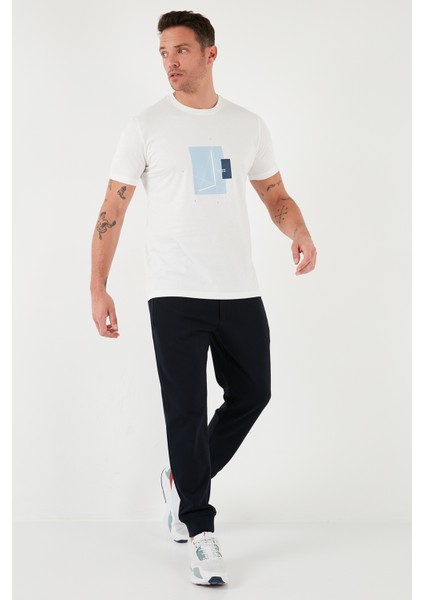 Baskılı Pamuklu Bisiklet Yaka Slim Erkek T Shirt 646R8040 fırsatları