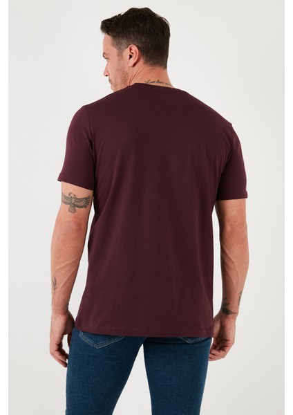 Baskılı Pamuklu Bisiklet Yaka Slim Erkek T Shirt 646R8080