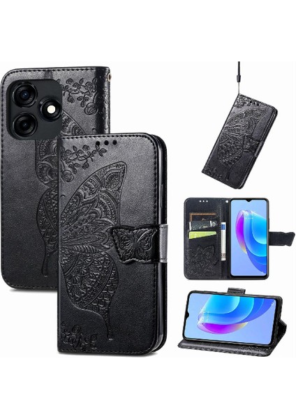 Tecno Kıvılcım 10C Çok Renkli Kelebek Iş Kanat Cüzdan Için Kılıf (Yurt Dışından)