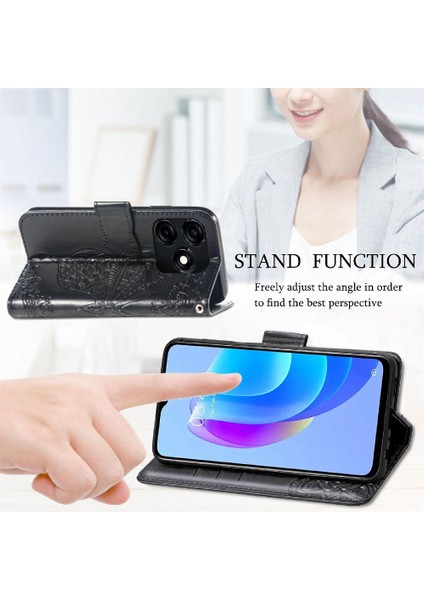 Tecno Kıvılcım 10C Çok Renkli Kelebek Iş Kanat Cüzdan Için Kılıf (Yurt Dışından)