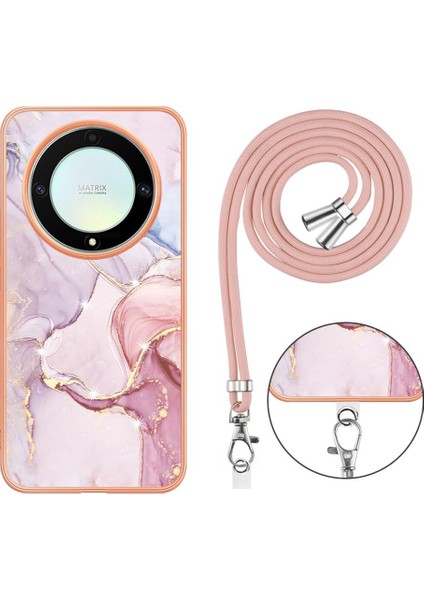Onur Için Kılıf Sihirli 5 Lite Crossbody Kordon Askısı Mermer Anti-Scratch (Yurt Dışından)