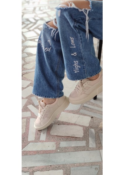 Çiğdem Düz Taban Ekru Spor Ayakkabı 151 - Ekru - 36 - ST00509-EKRU-36