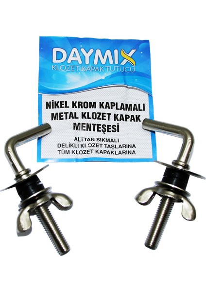 ALTTAN SIKMALI METAL KLOZET KAPAK MENTEŞESİ VİDASI NİKEL KROM KAPLAMALI (3791)