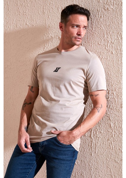 % 100 Pamuk Bisiklet Yaka Regular Erkek T Shirt 5902753