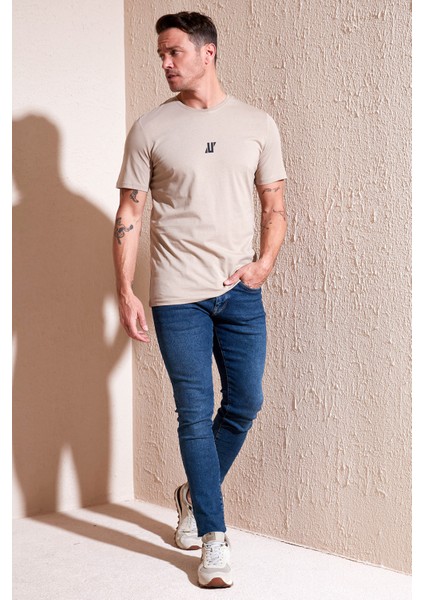 % 100 Pamuk Bisiklet Yaka Regular Erkek T Shirt 5902753