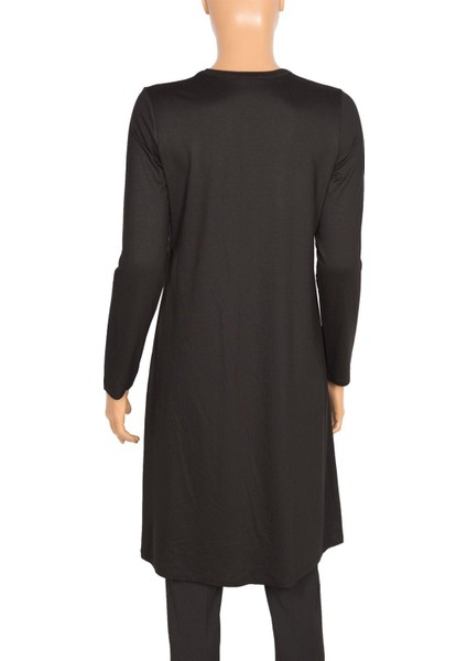 Kadın Basic Penye O Yaka Siyah Tunik modelleri