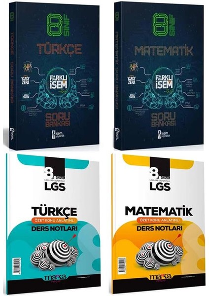 Marka Yayınları LGS Matematik – Türkçe Ders Notları - İSEM Yayıncılık Matematik – Türkçe Soru Bankası