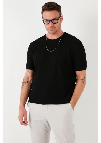 Pamuklu Bisiklet Yaka Regular Fit Basic T Shirt Erkek T Shirt 5902759
