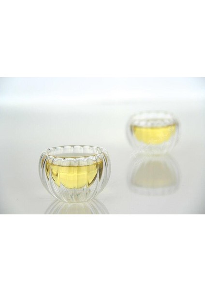 4 Adet Çift Katmanlı Isıya Dayanıklı 50 ml Cam Bardak Su Kupası Teacup Ev Ofis Bar Çay Teouse Tearoom Coffee Shop Bar | Gravür (Yurt Dışından)