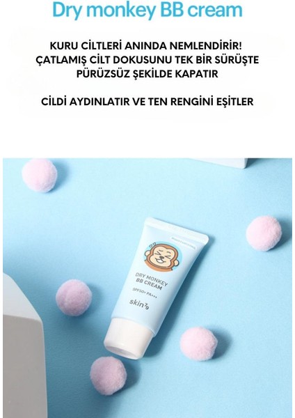 Oksitlenmeyen Yoğun Nemlendirici Bb Krem - Suya Dayanıklı Dry Monkey Spf50 Pa Yellow Beige 30ml