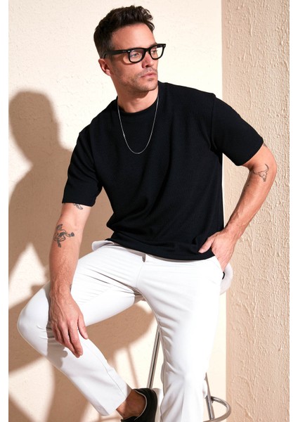 Pamuklu Bisiklet Yaka Regular Fit Basic T Shirt Erkek T Shirt 5902767