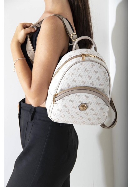 Bej - Kum SP945 Kadın Sırt Çantası