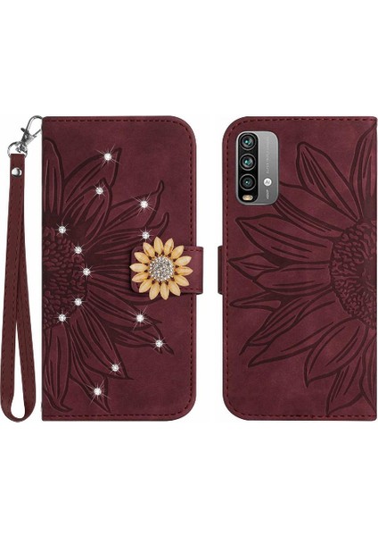 Xiaomi Poco M3 Telefon Kılıfı Için Kılıf Flip Cüzdan Kredi Kartı Pu Deri Flip (Yurt Dışından)