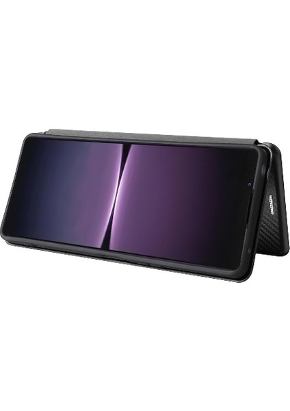 Sony Xperia 1 V 2023 Için Kılıf Deri Folio Flip Case Manyetik Karbon (Yurt Dışından) fiyatları