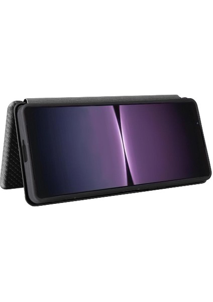 Sony Xperia 1 V 2023 Için Kılıf Deri Folio Flip Case Manyetik Karbon (Yurt Dışından) modelleri