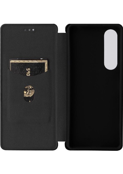 Sony Xperia 1 V 2023 Için Kılıf Deri Folio Flip Case Manyetik Karbon (Yurt Dışından) fırsatları
