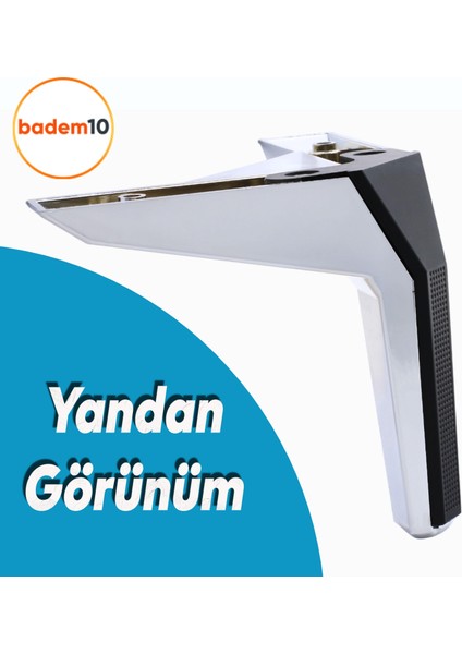 Moda Lüks Mobilya Oturma Grubu Kanepe Sehpa Tv Ünitesi Koltuk Ayağı Baza Ayakları Krom Siyah 14 cm modelleri